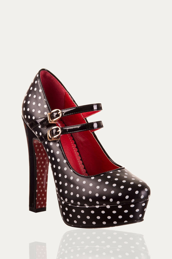 Banned Apparel - Billie Joe Polka Dots Platform Shoes by Banned Apparel