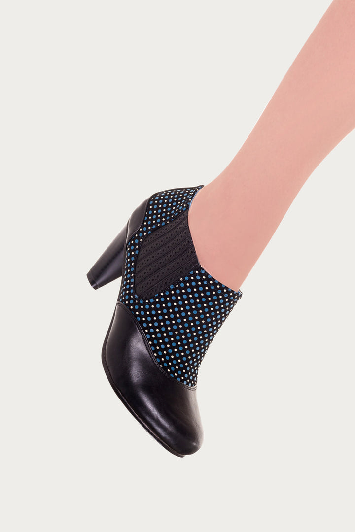 Banned Apparel - Black Marion 80's Polkadot Boots - napoleonshousecleaning Husinec