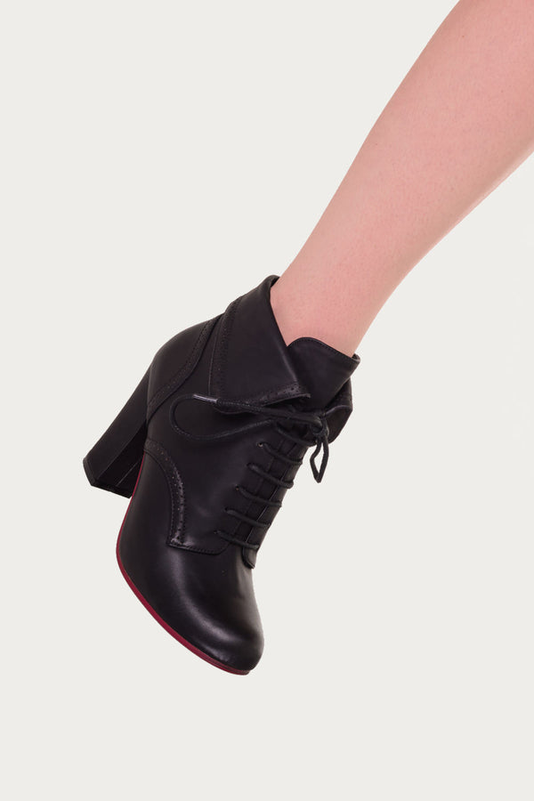 Banned Apparel - Black Lauren Collared Style Boots by Banned Apparel