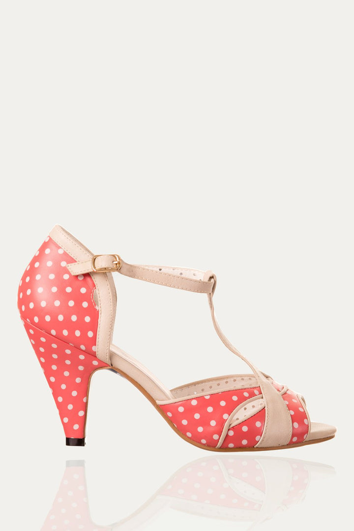 Banned Apparel - Red Norma Polkadots Dancing Shoes - napoleonshousecleaning Husinec