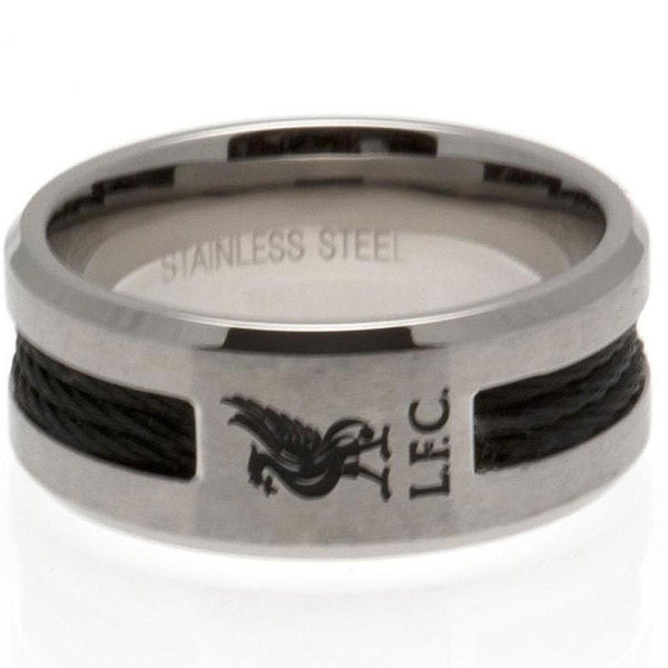 Liverpool FC Black Inlay Ring Small