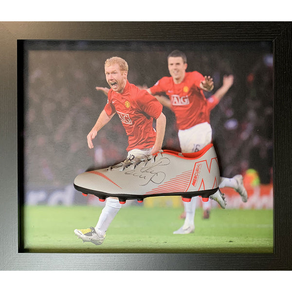 Manchester United FC Scholes Signed Boot (Framed) by Manchester United FC