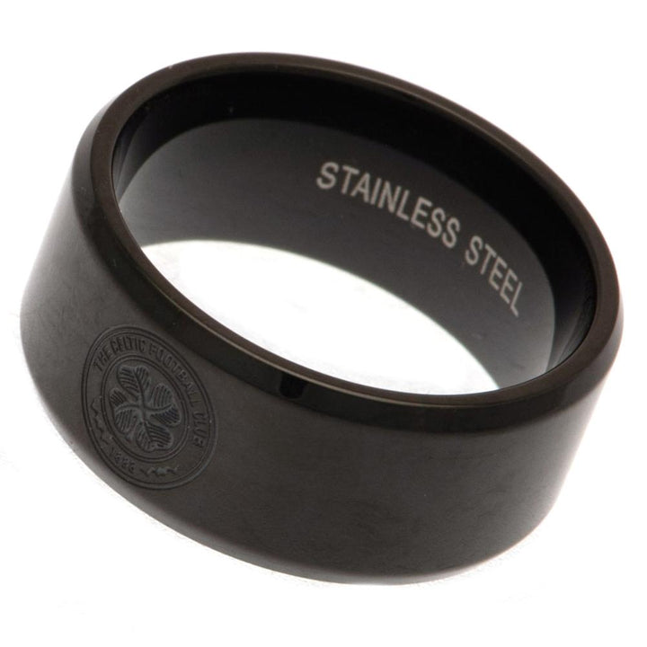 Celtic FC Black IP Ring Large by Celtic FC