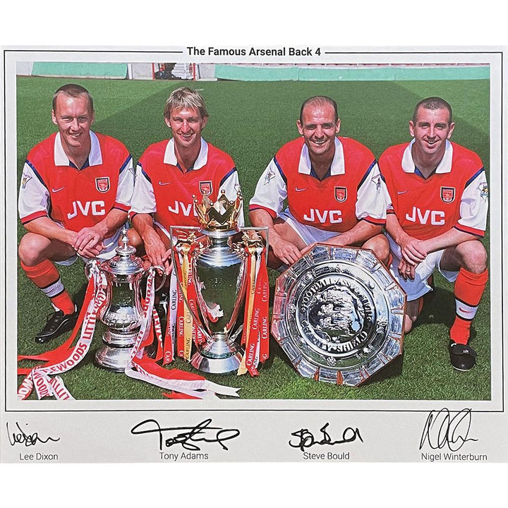 Arsenal FC Famous Back 4 Signed Framed Print by Arsenal FC