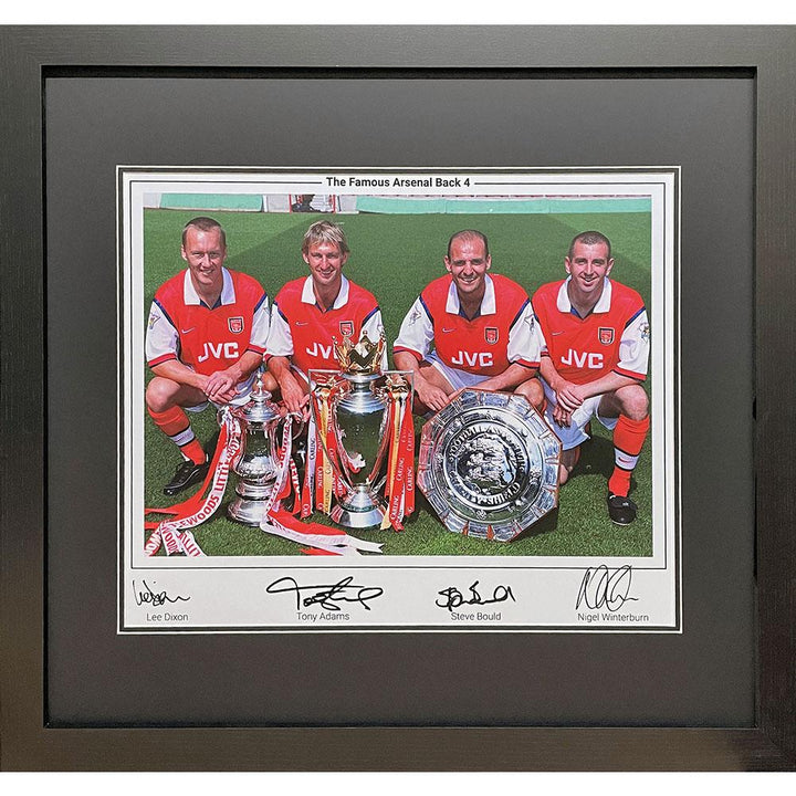 Arsenal FC Famous Back 4 Signed Framed Print by Arsenal FC