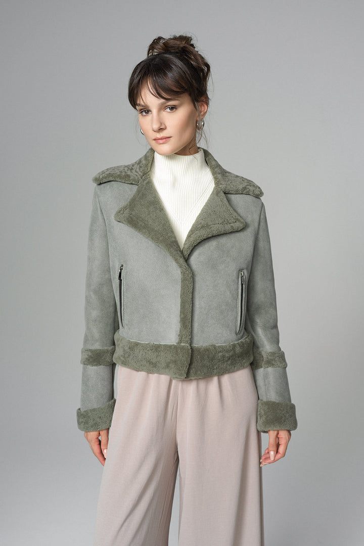 2in1 Mint Shearling Fur Overcoat-4