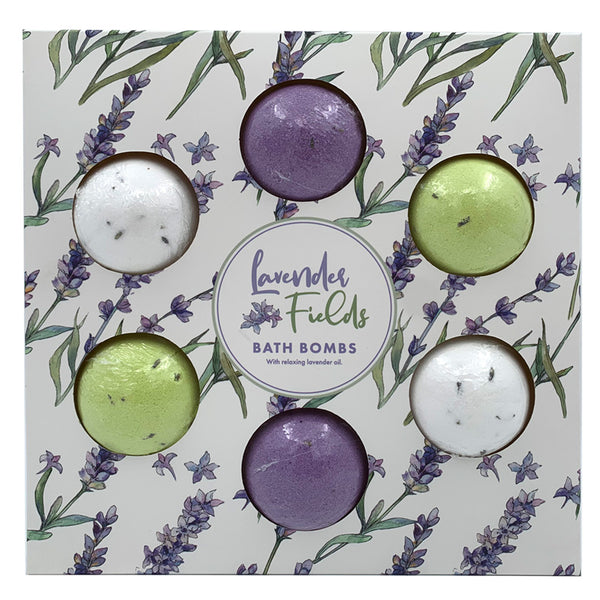 Handmade Bath Bomb Set of 6 - Lavender Fields Pick of the Bunch BATH74-0