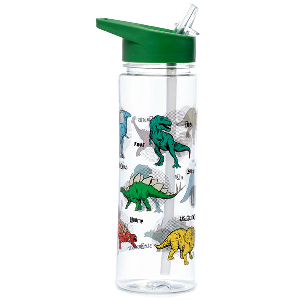 Reusable Dinosauria Shatterproof Ecozen 550ml Water Bottle with Flip Straw BOT182