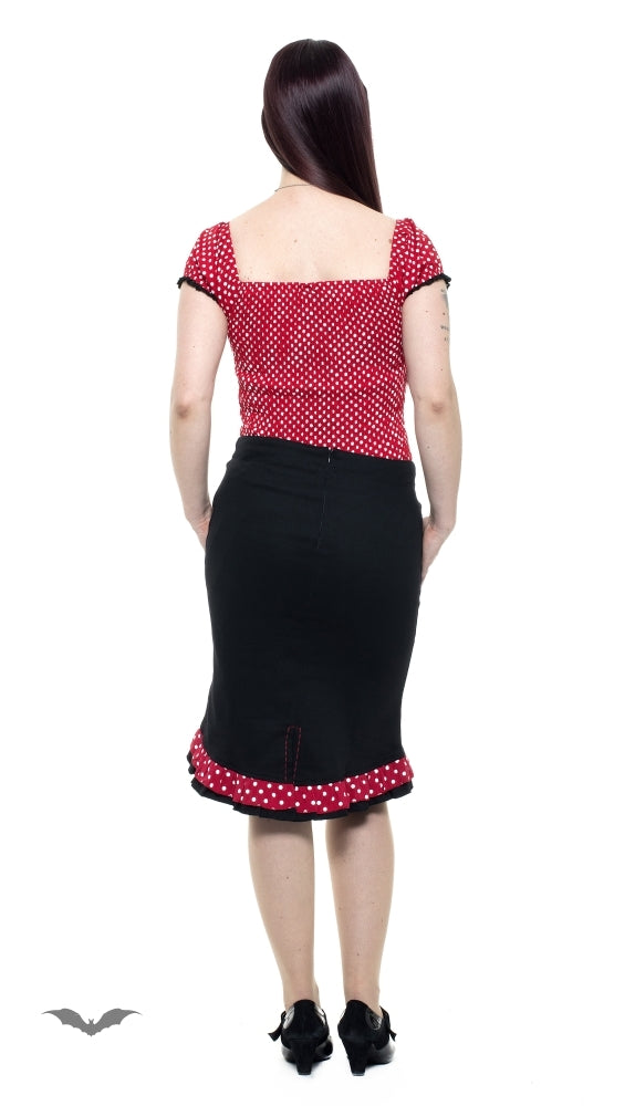 Queen of Darkness - Black Skirt with Polka Dots by Queen Of Darkness