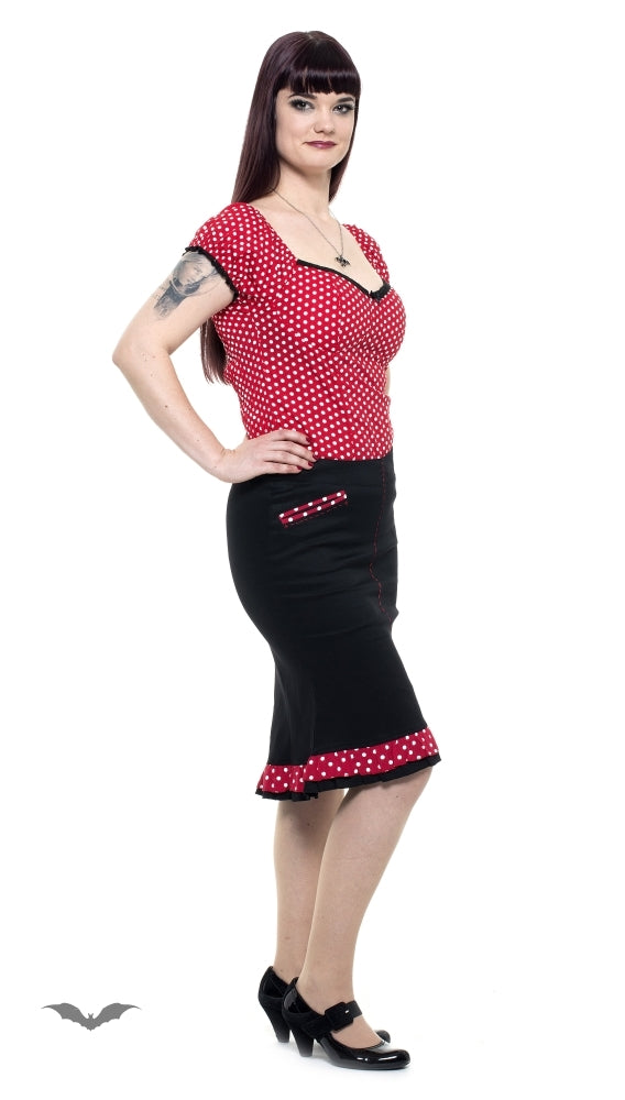 Queen of Darkness - Black Skirt with Polka Dots by Queen Of Darkness