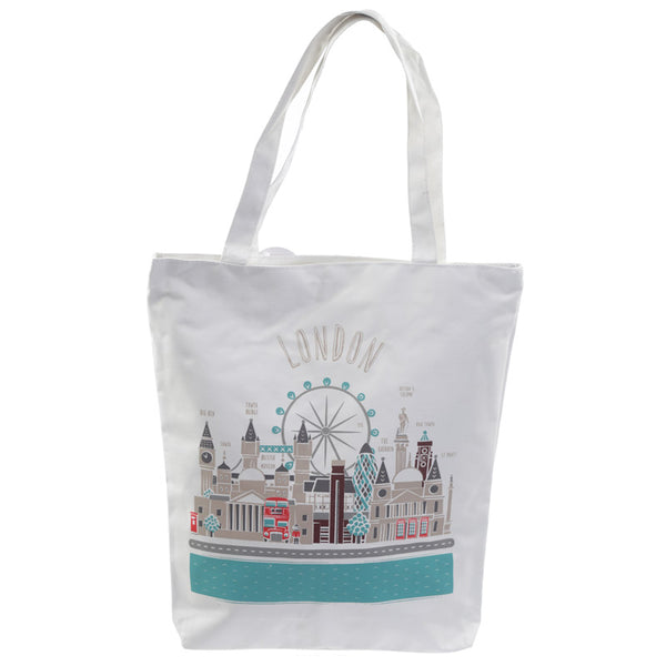 Handy Cotton Zip Up Shopping Bag - London Icons CBAG53 by Puckator