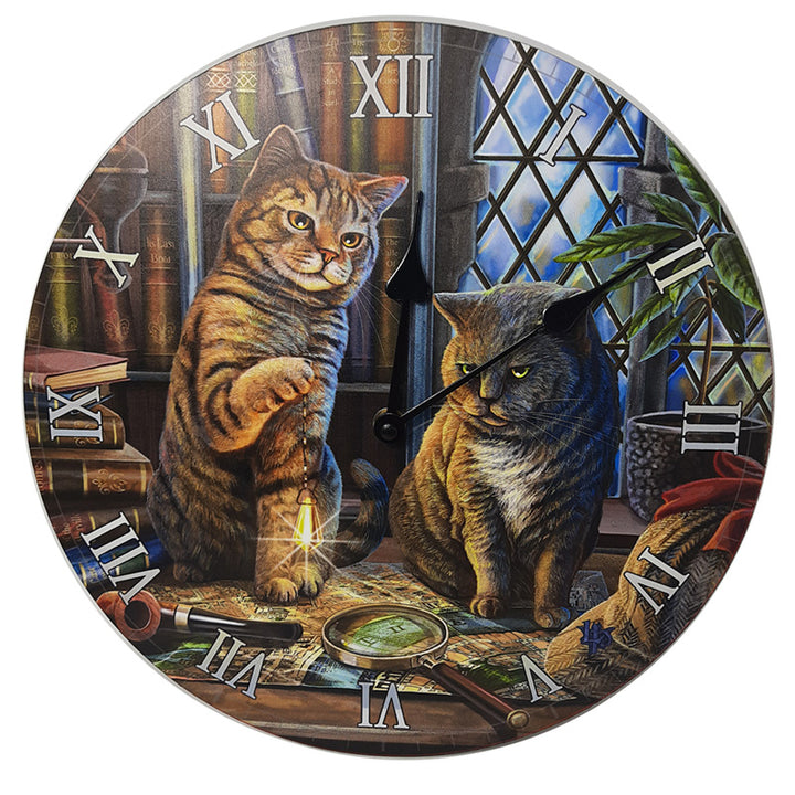 Decorative Purrlock Holmes Lisa Parker Cat Wall Clock CLCK03 by Puckator