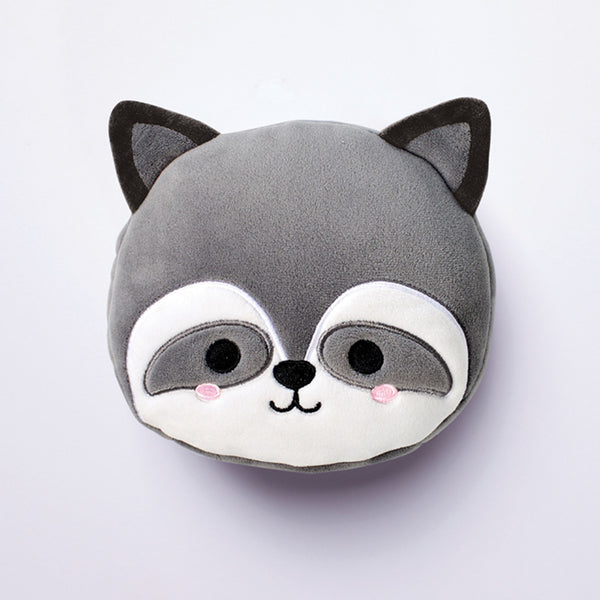 Raccoon Relaxeazzz Plush Round Travel Pillow & Eye Mask Set CUSH228 by Puckator