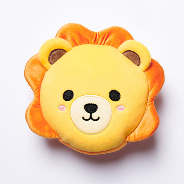 Lion Relaxeazzz Plush Round Travel Pillow & Eye Mask Set CUSH274 by Puckator