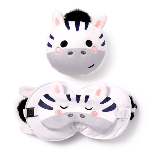 Relaxeazzz Travel Pillow & Eye Mask - Adoramals Bali the Zebra CUSH312 by Puckator