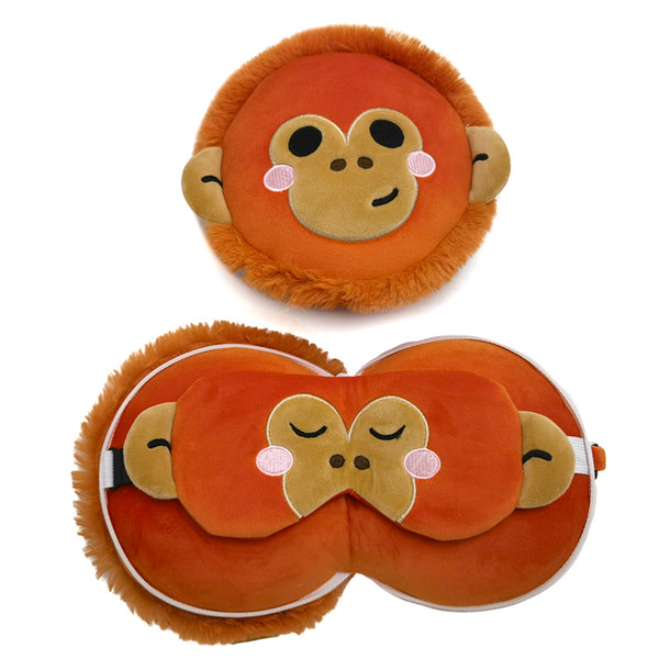 Relaxeazzz Travel Pillow & Eye Mask - Adoramals Orangutan CUSH316-0