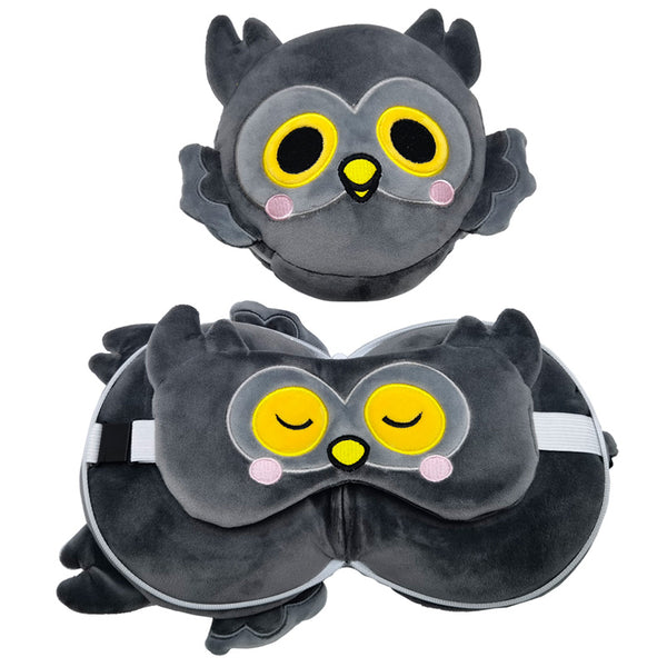 Relaxeazzz Travel Pillow & Eye Mask - Adoramals Winston the Owl CUSH317 by Puckator