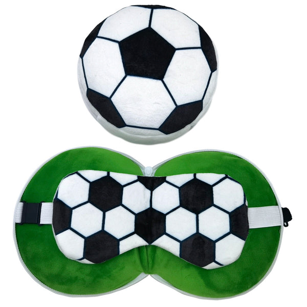 Relaxeazzz Travel Pillow & Eye Mask - Football CUSH322 by Puckator