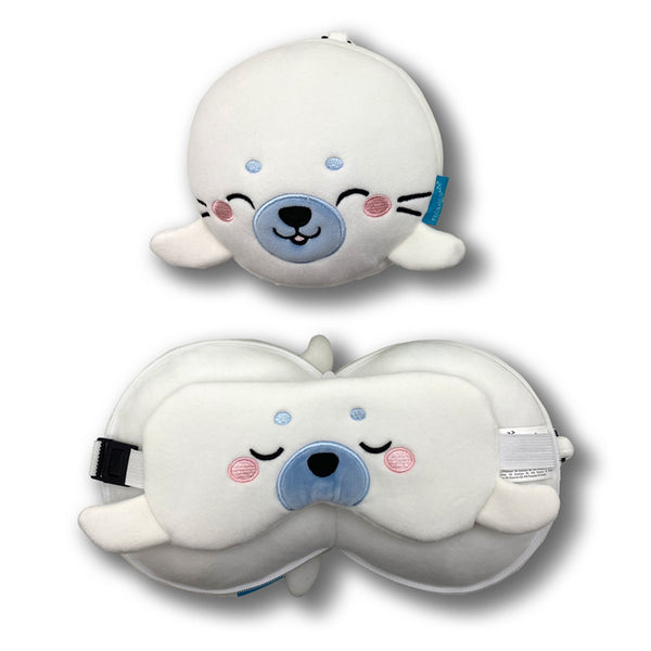 Relaxeazzz Travel Pillow & Eye Mask  - Kai the Seal CUSH349-0