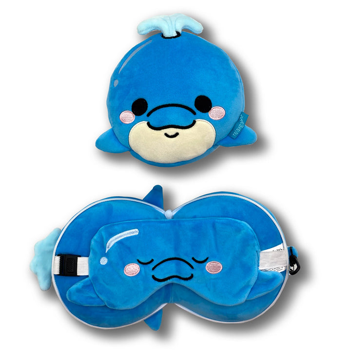 Relaxeazzz Travel Pillow & Eye Mask  - Blu the Dolphin CUSH350 by Puckator