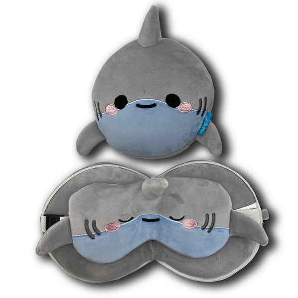 Relaxeazzz Travel Pillow & Eye Mask  - Gus the Shark CUSH356 by Puckator