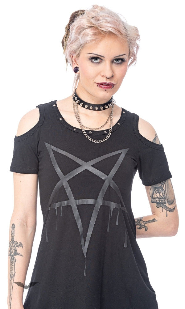 Queen of Darkness - Choker with studs and 2 chains, adjustab by Queen Of Darkness