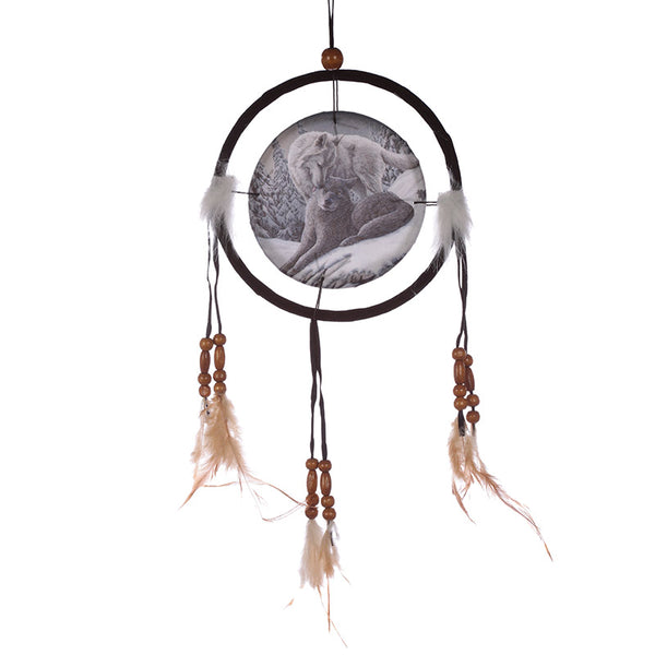 Dreamcatcher (Small) - Lisa Parker Snow Kisses Wolf DCPB06B by Puckator