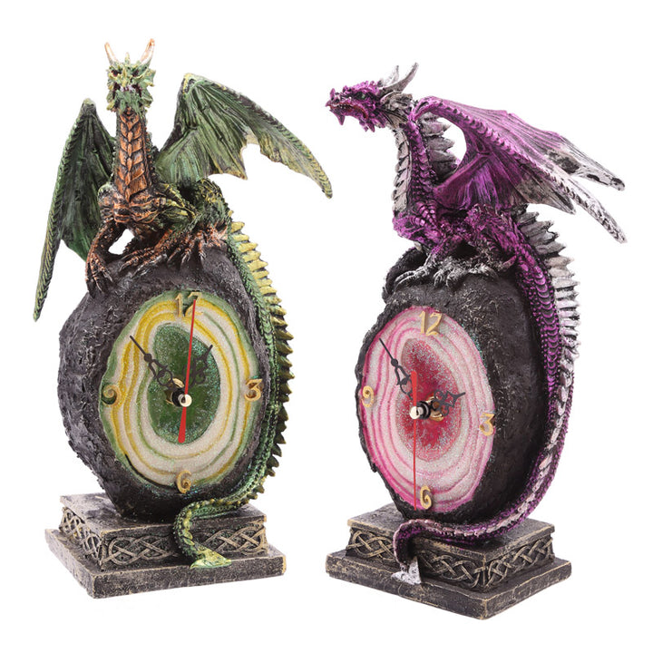 Crystal Geode Dark Legends Dragon Clock DRG413-0