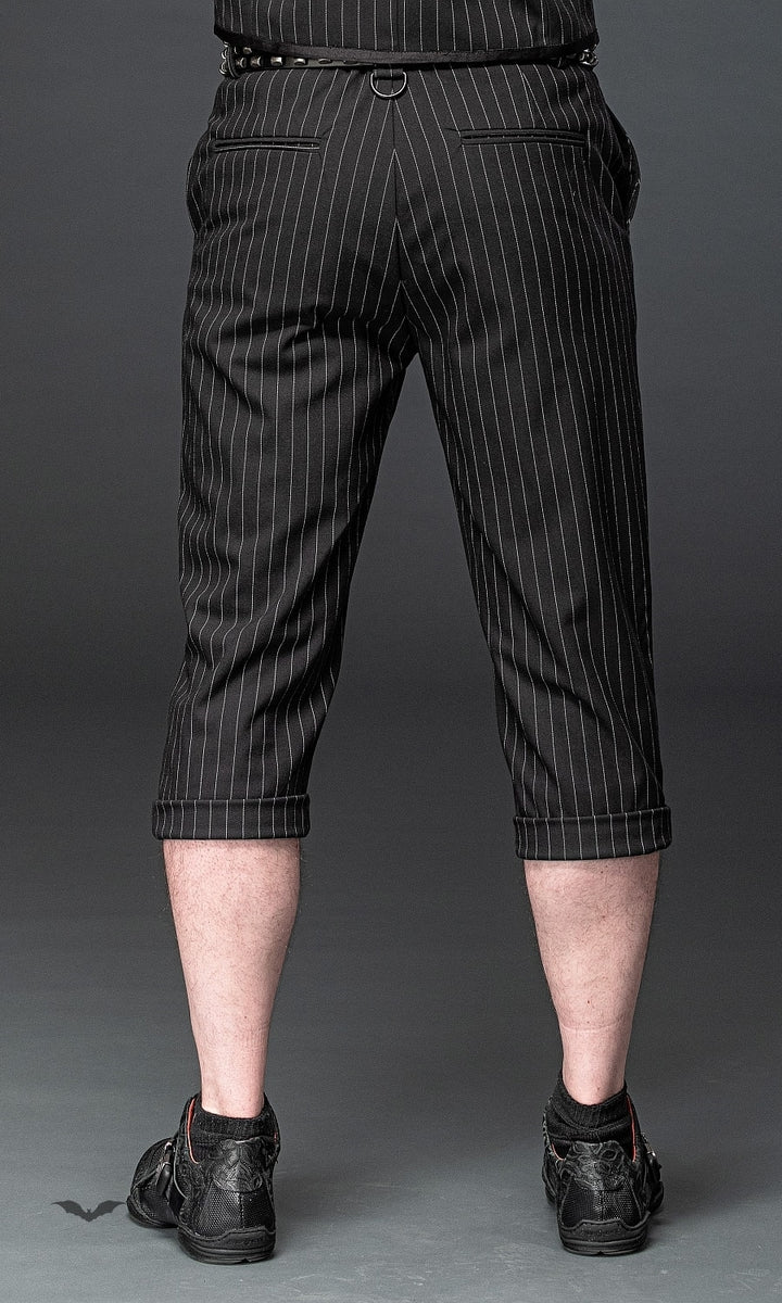 Queen of Darkness - Pinstripe trousers with removable strap by Queen Of Darkness