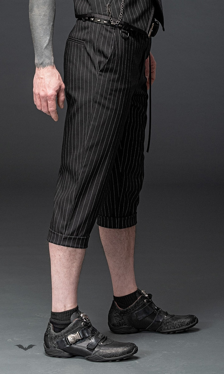 Queen of Darkness - Pinstripe trousers with removable strap by Queen Of Darkness