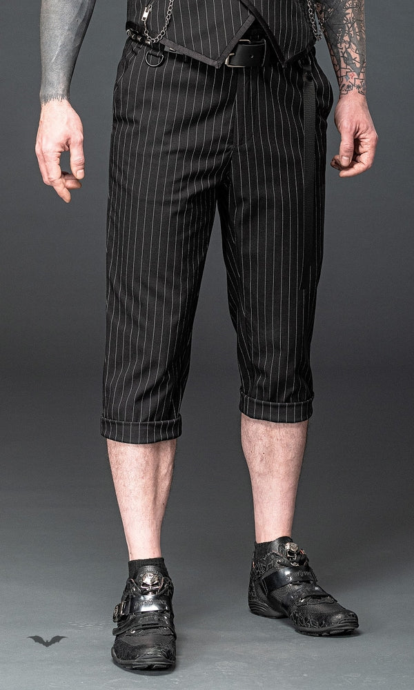 Queen of Darkness - Pinstripe trousers with removable strap