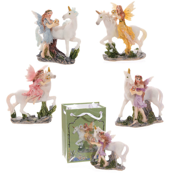 Glitter Flower Fairy Figurine in a Mini Gift Bag FY356