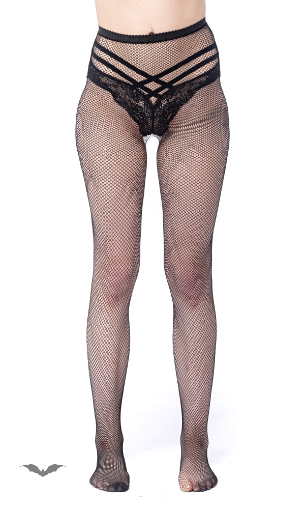 Queen of Darkness - Fish-Net stockings with small net by Queen Of Darkness