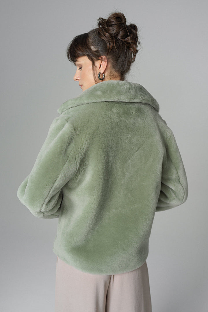 Mint Merino Sheepskin Fur Jacket by Buy Me Fur Ltd