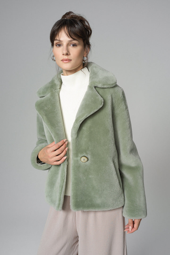 Mint Merino Sheepskin Fur Jacket by Buy Me Fur Ltd