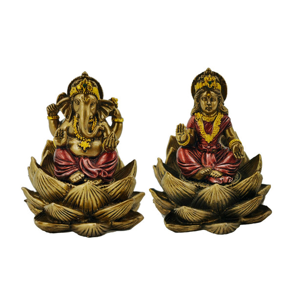 Decorative Ganesh & Lakshmi Set of 2 - Lotus GAN22 by Puckator