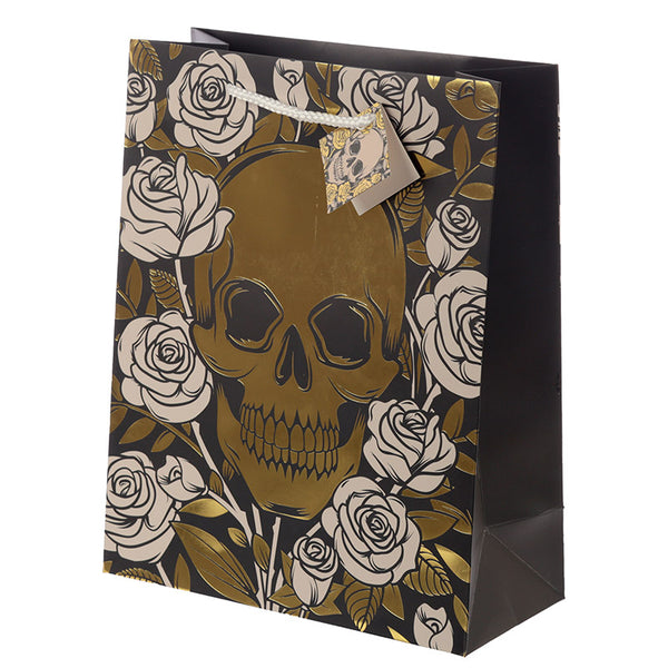 Skulls & Roses Metallic Large Gift Bag GBAG53A