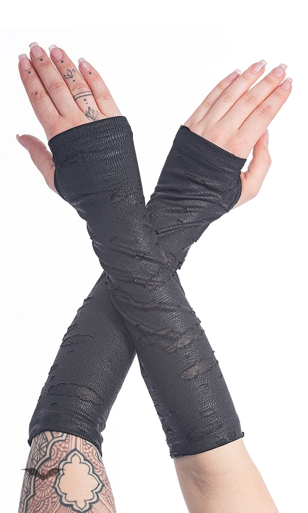 Queen of Darkness - Gloves with slits and holes, covered wit by Queen Of Darkness