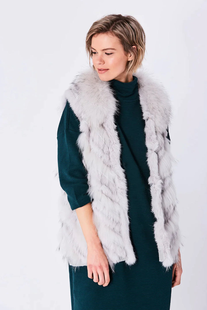 Grey Fox and Coney Fur Gilet by Buy Me Fur Ltd