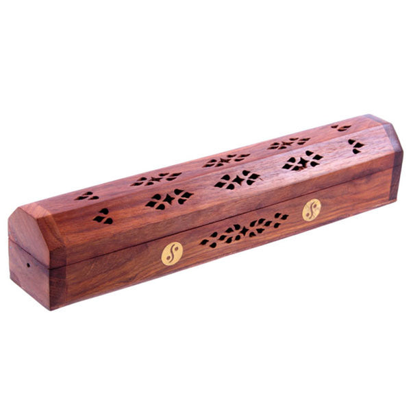 Decorative Sheesham Wood Box with Yin Yang Design IF121