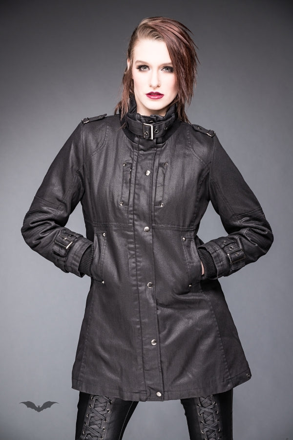 Queen of Darkness - Jacket with Buckle On Collar and Sleeves by Queen Of Darkness