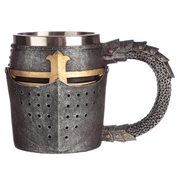 Collectable Decorative Medieval Helmet and Chain Mail Tankard KN189-0