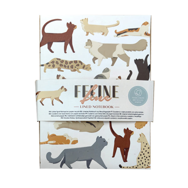 Recycled Paper A5 Lined Notebook - Feline Fine Cats MEMO112 by Puckator