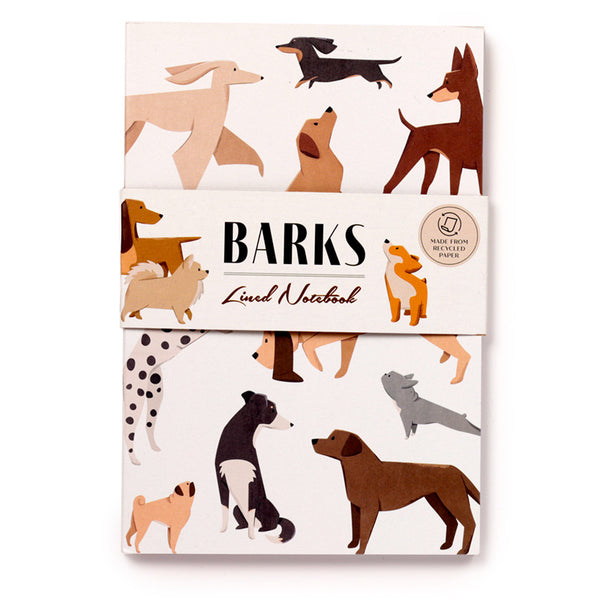 Recycled Paper A5 Lined Notebook - Barks Dog MEMO95 by Puckator