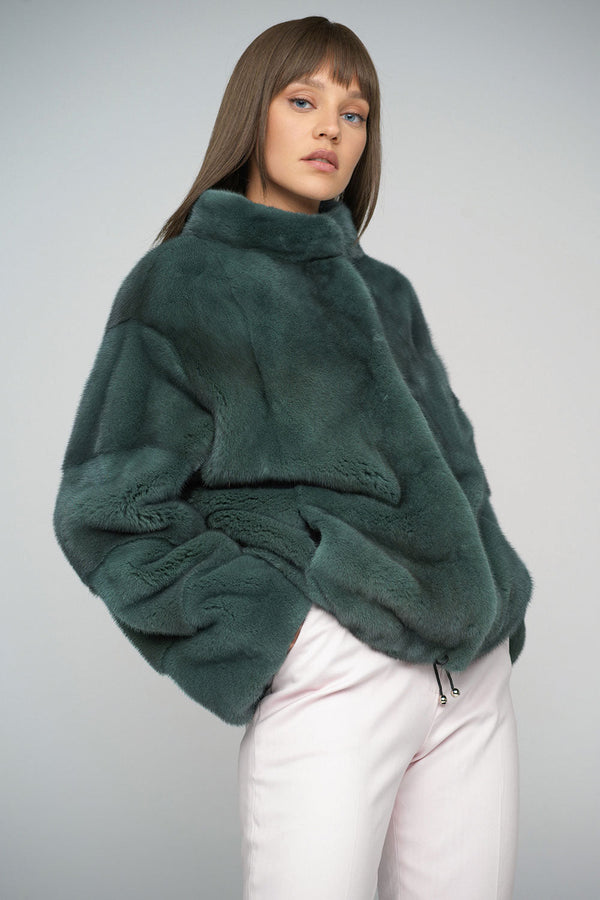 Olive Genuine Mink Fur Coat by Buy Me Fur Ltd