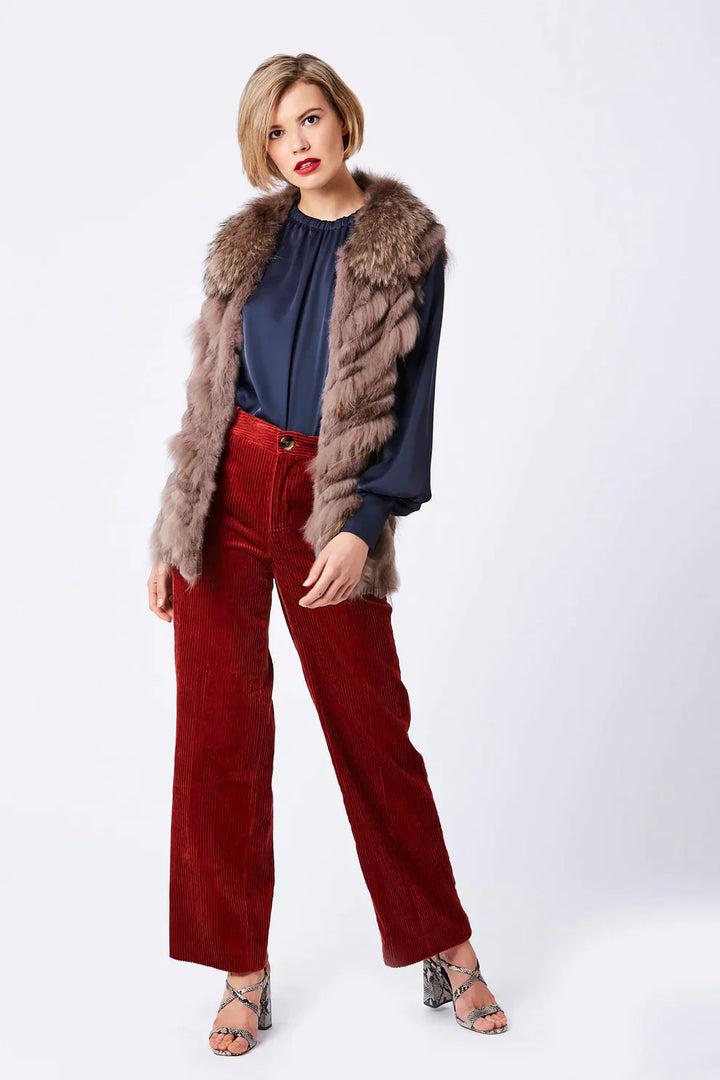 Mocha Fox and Coney Fur Gilet by Buy Me Fur Ltd