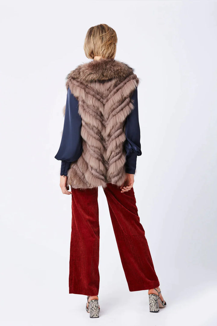 Mocha Fox and Coney Fur Gilet by Buy Me Fur Ltd