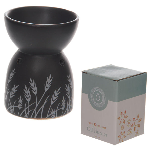 Decorative Ceramic Black and White Grass Design Oil & Wax Burner OB110