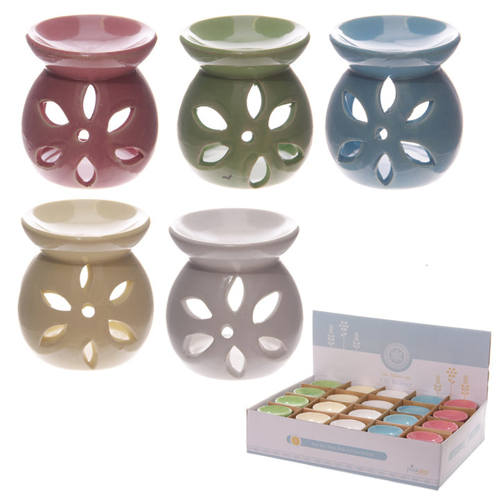 Simple Coloured Cut Out Design Ceramic Oil Burner OB163 by Puckator