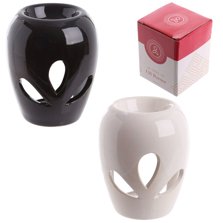 Simple Black High Gloss Bulb Shaped Ceramic Oil Burner OB165-0